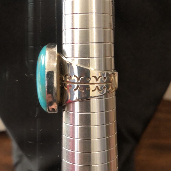 JAY KING DTR Turquoise Sterling Silver Oval Cabochon Ring Sz 10-3/4 - Picture 3 of 12